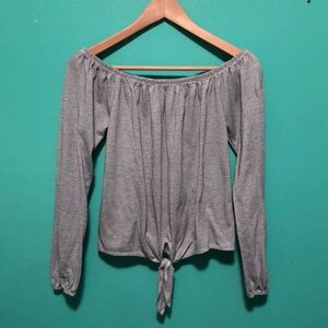 striped off the shoulder top